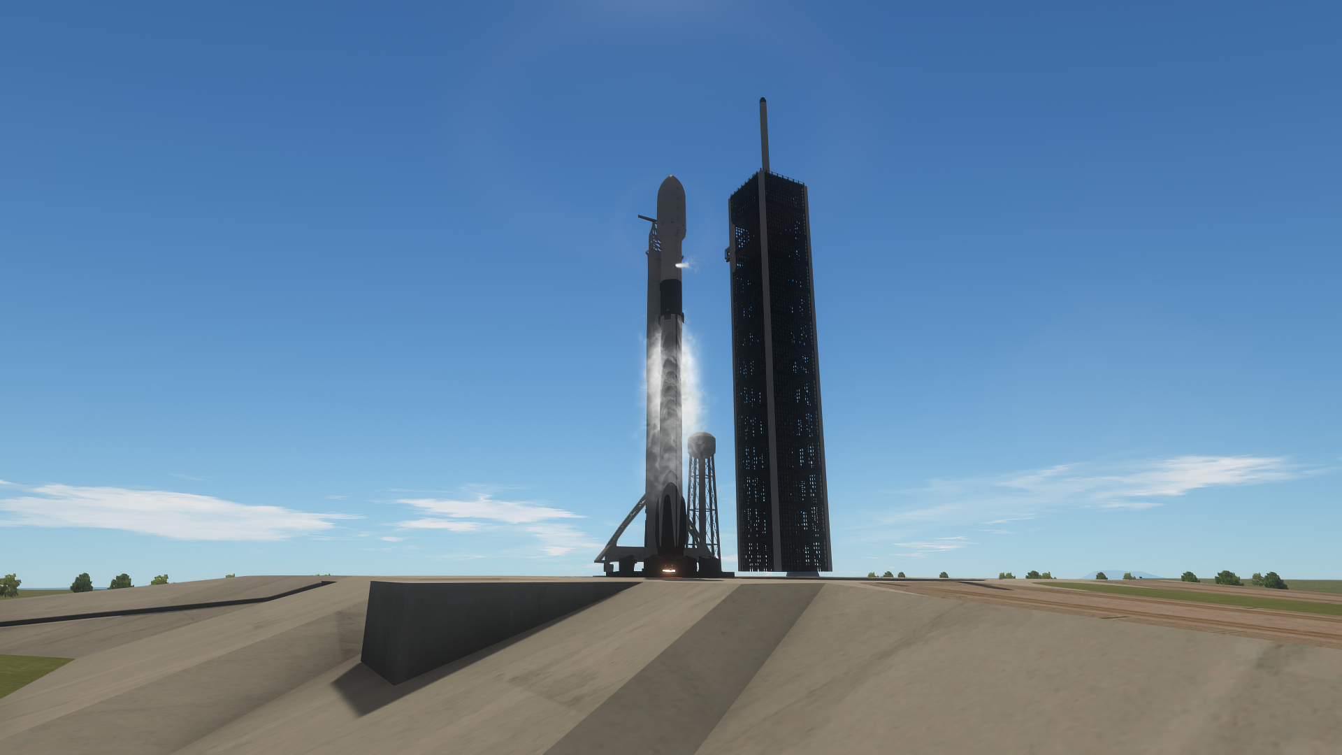 Falcon 9 listo para despegar